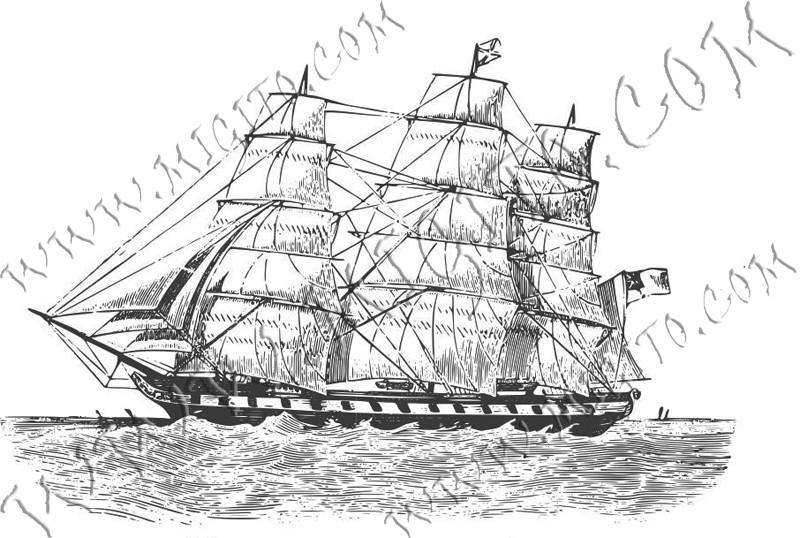 Ship 3 scrapbooking stamp