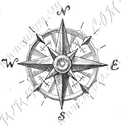 Компас скрапбук печат