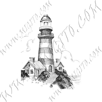 Lighthouse scrapbooking stamp