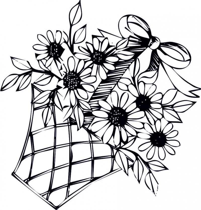 Печат на кошничка с цветя 2