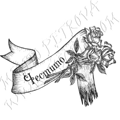 Честито в рамка с рози печат 1