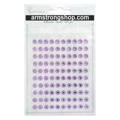 ADHESIVE STONES 6mm 100 бр LILAC  Самозалепващи камъчета