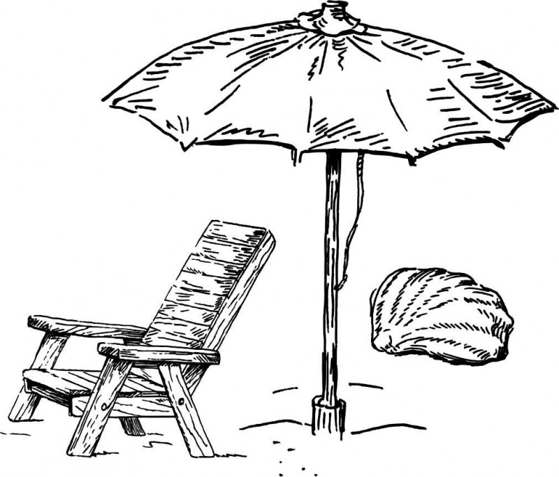 Чадър и шезлонг 