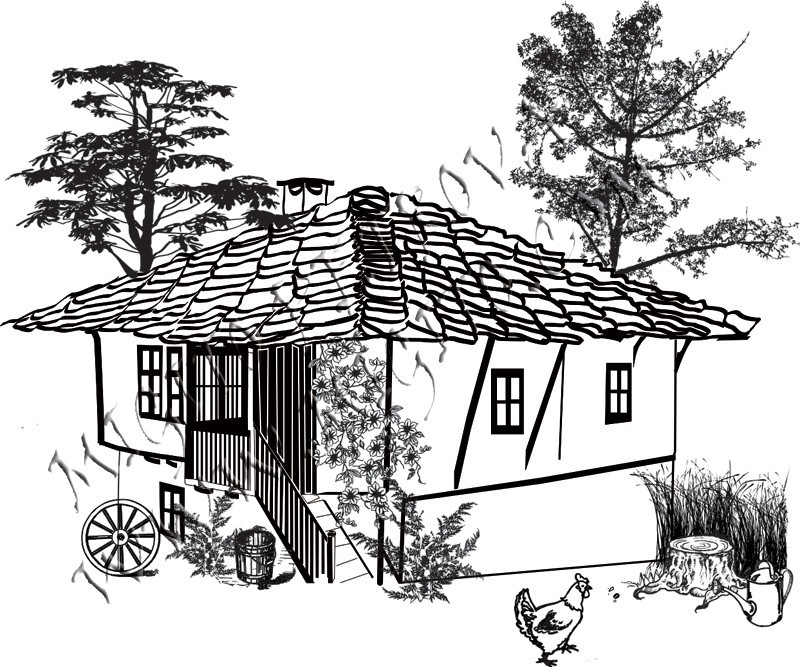 Стара българска къща печат