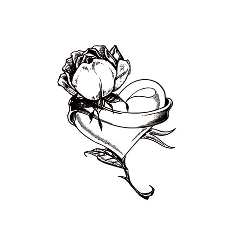 Heart with rose stamp 1 scrapbooking