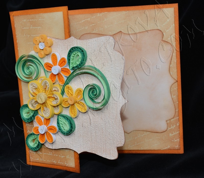 Радост за очите Ръчно изработена картичка с квилинг