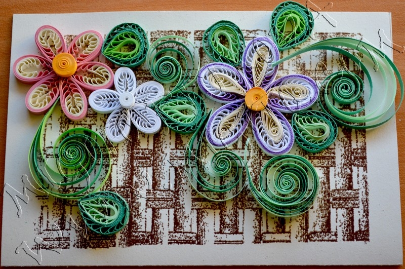 Плет с квилинг Ръчно изработена картичка