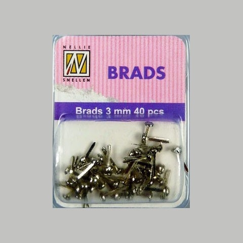 BRADS 3mm 40 бр FLORAL SILVER