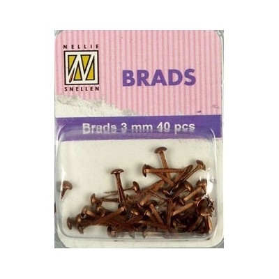 BRADS 3mm 40 бр FLORAL COPPER