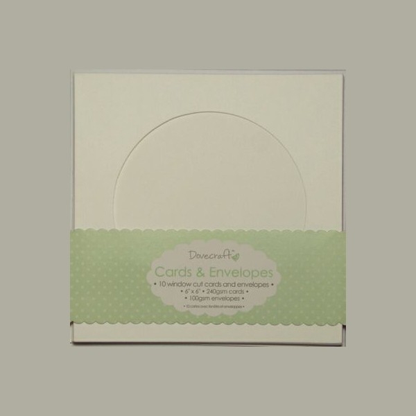 Dovecraft - К-кт 10бр Пликове и двойни картички 6' x 6' с отвор в средата
