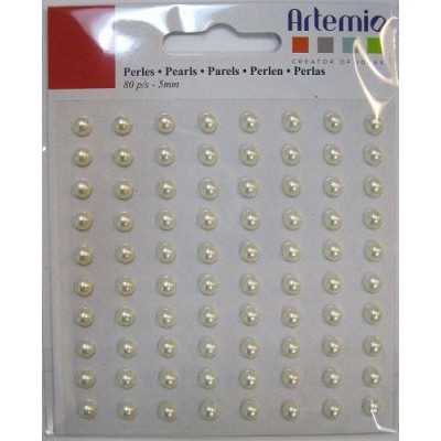Artemio Ivory Gemstone Самозалепващи перлички 5mm 80 бр