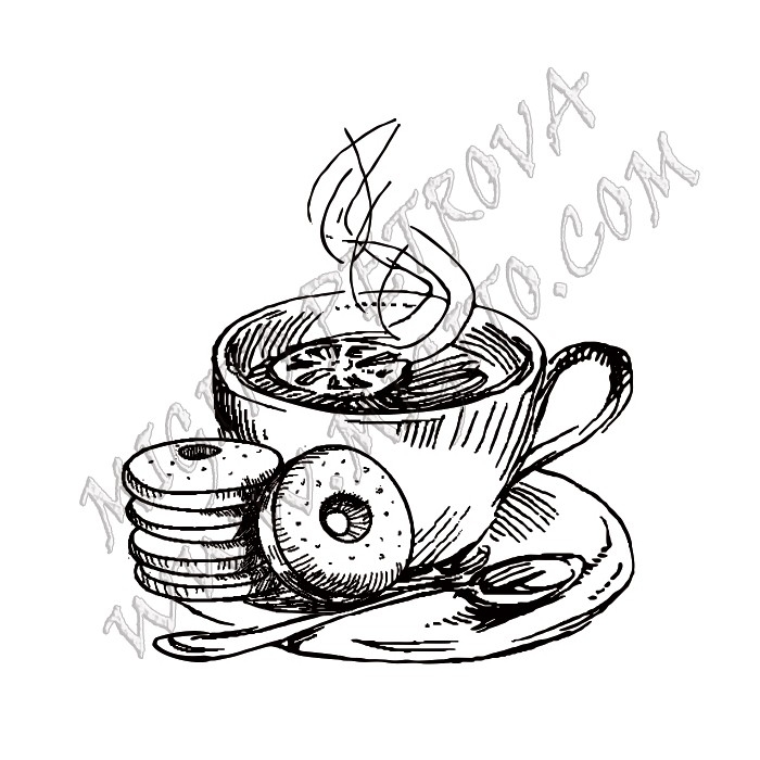 Печат на чаша със сладки 