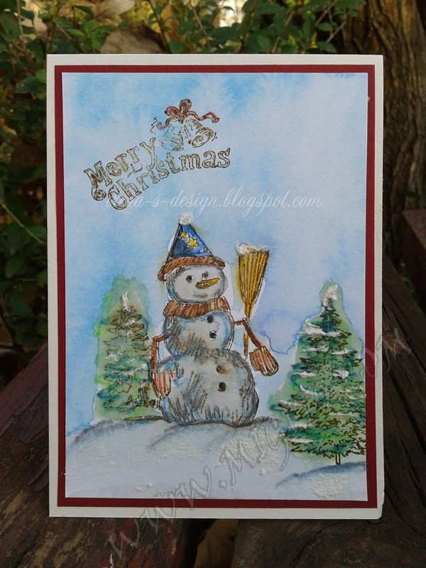 Новогодишна картичка снежен човек 