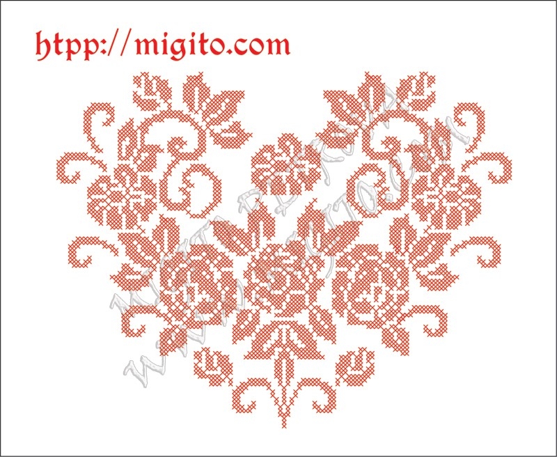 Печат на българска шевица сърце