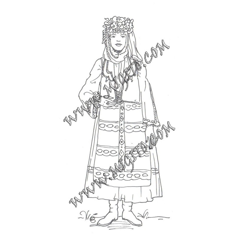 Печат на момиче в народна носия 3