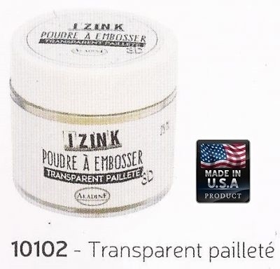 TRANSPARENT PAILLETE IZINK EMBOSSING POWDER Фина ембосинг пудра 25ml 