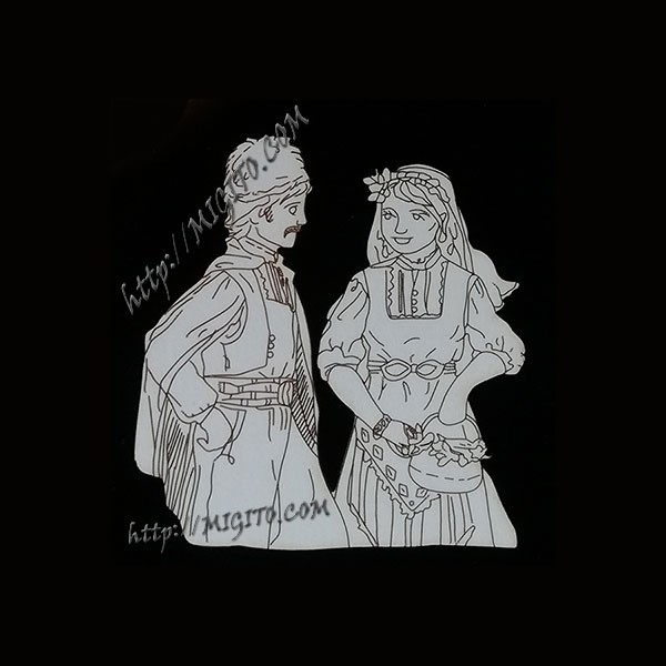 Момък и мома крафт елементи от Бирен картон