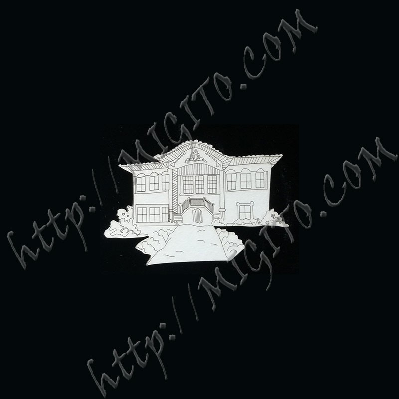 Възрожденска къща лазерно изрязана Бирен картон