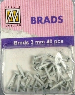 BRADS 3mm 40 бр FLORAL WHITE