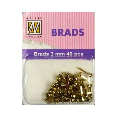 BRADS 3mm 40 бр FLORAL GOLD