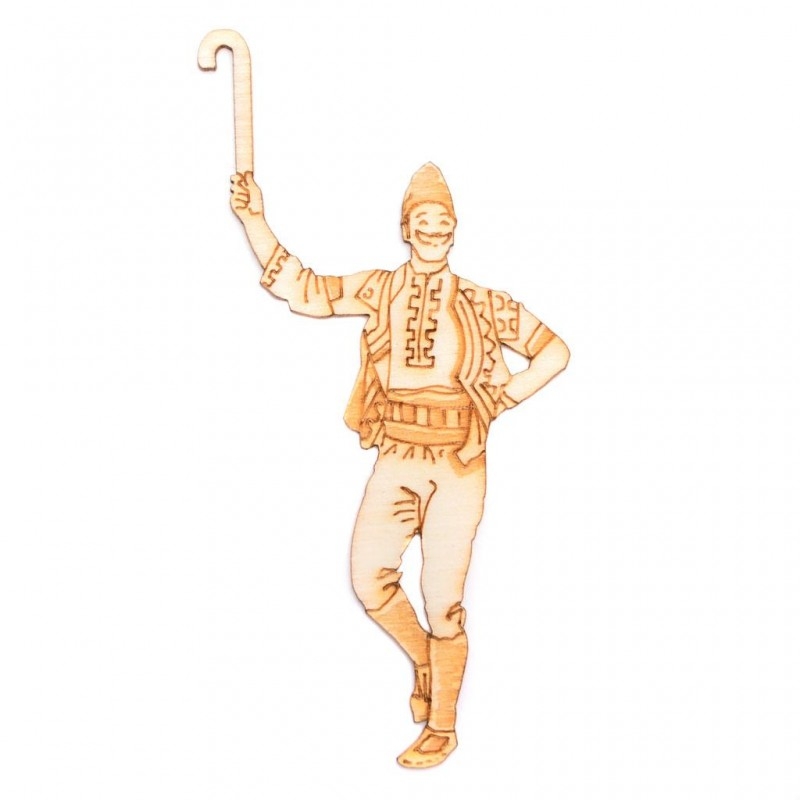 Лазерно изрязан дървен елемент момък с гега