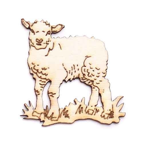 Лазерно изрязан дървен елемент агне