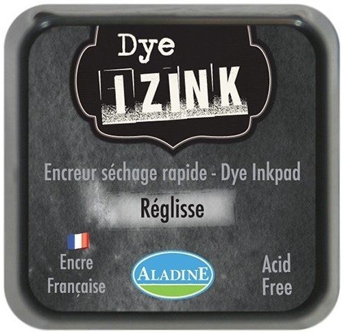 IZINK DYE MIDI PAD - Тампон с ярък отпечатък BLACK REGLISSE