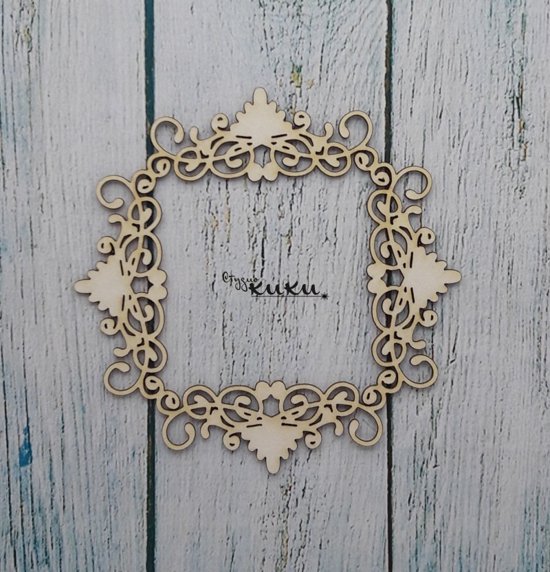 Лазерно изрязана рамка бирен картон 2