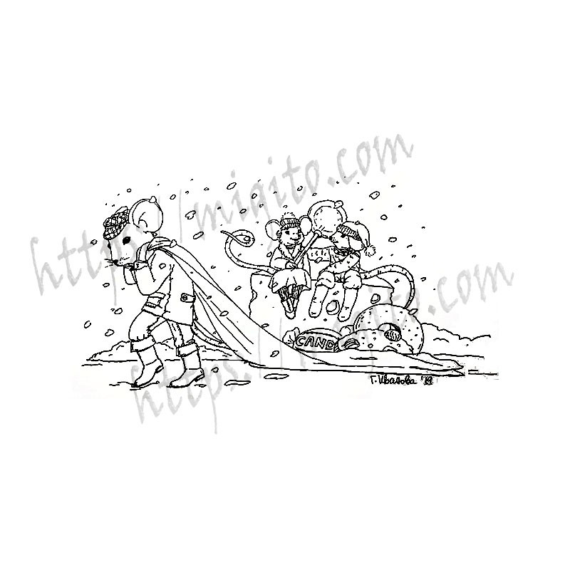 Печат Весела Нова година с мишоци