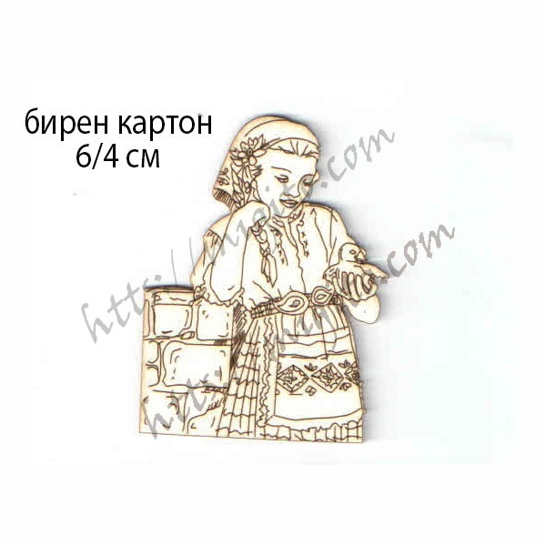 Лазерно изрязано момиче с пиле възрожденско малко