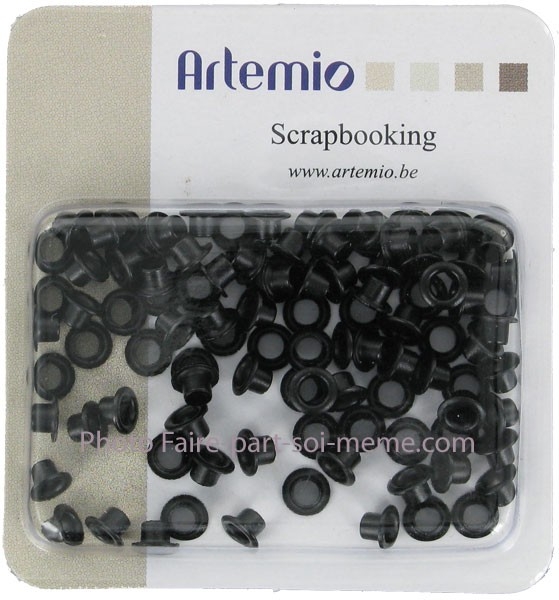 EYELETS by ARTEMIO  деко мини капси 100 бр BLACK
