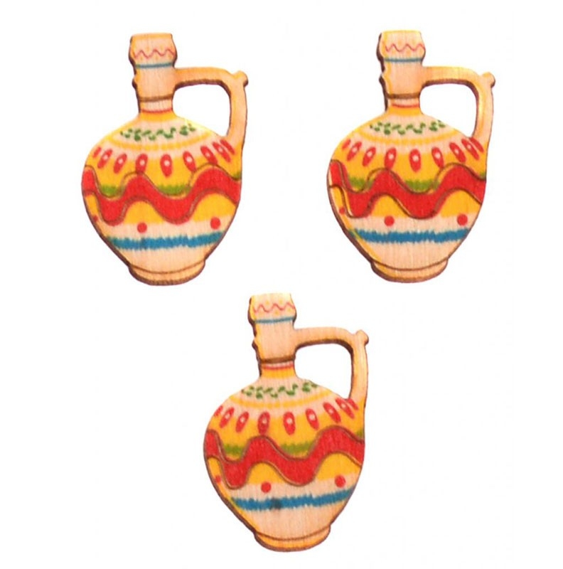 Лазерно изрязана стомна дърво оцветена