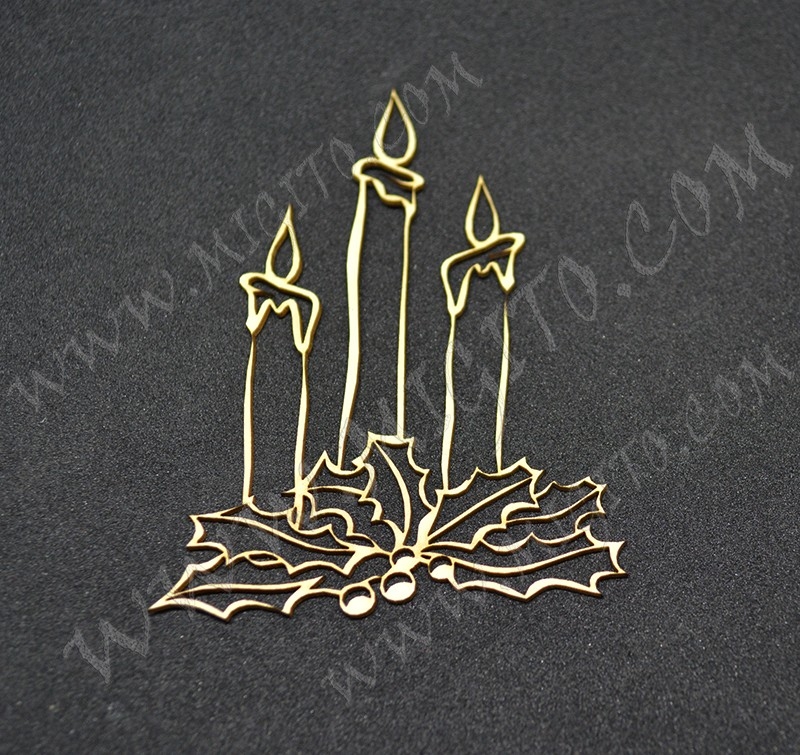 Лазерно изрязани свещи за нова година бирен картон