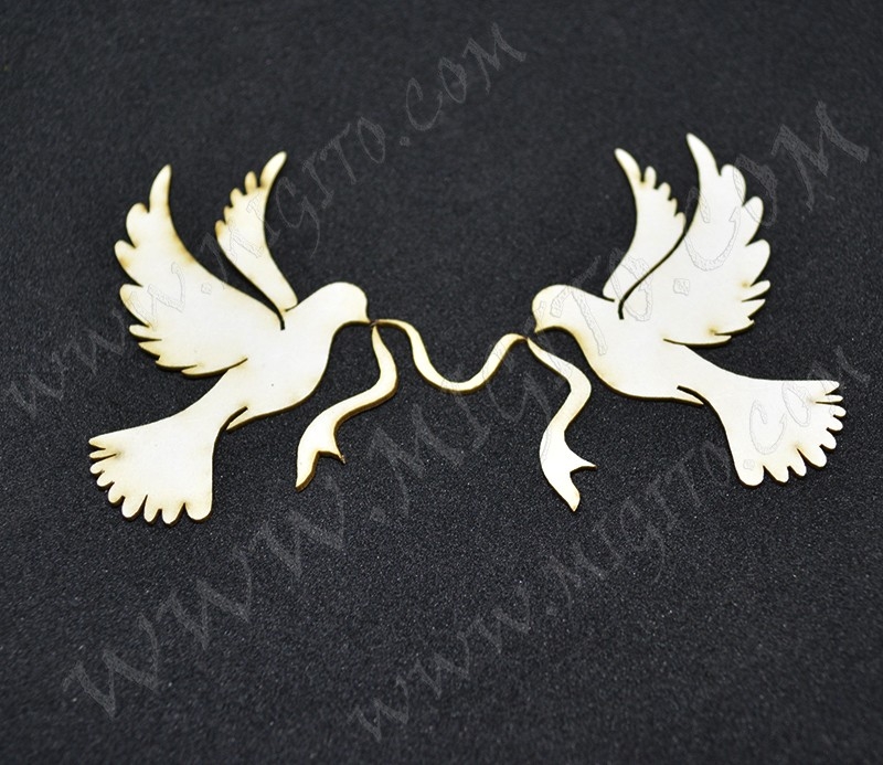 Гълъби лазерно изрязани бирен картон