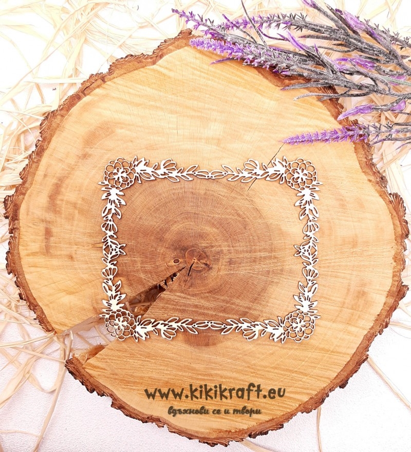 Лазерно изрязана рамка от бирен картон 23