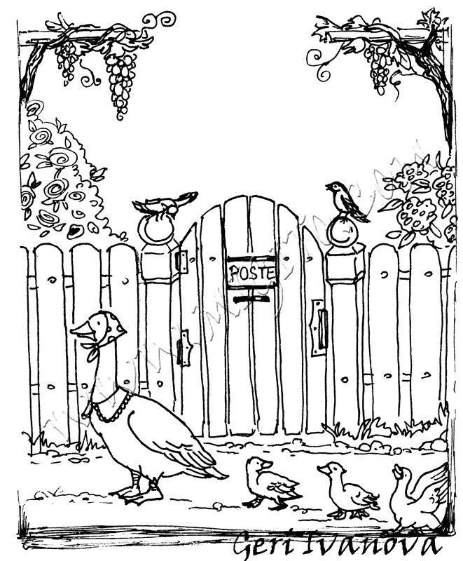 in the village scrapbooking stamp