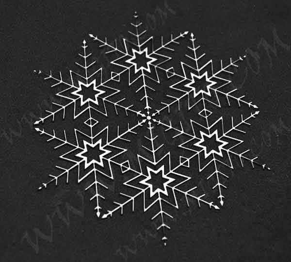 Лазерно изрязана снежинка бирен картон 