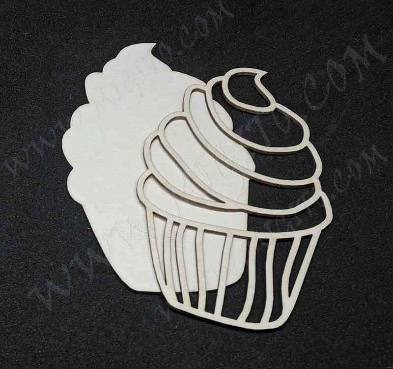 Шейкър елементи заготовка чипборд  лазерно изрязани бирен картон мъфин 2