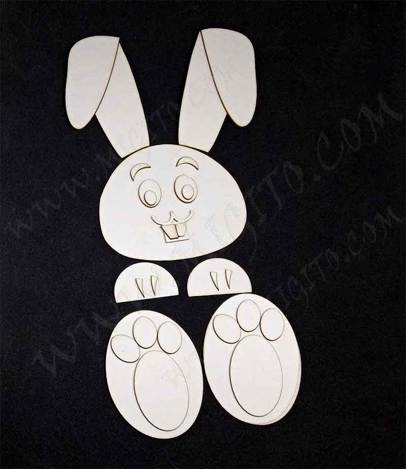 3Д елемент заек бирен картон