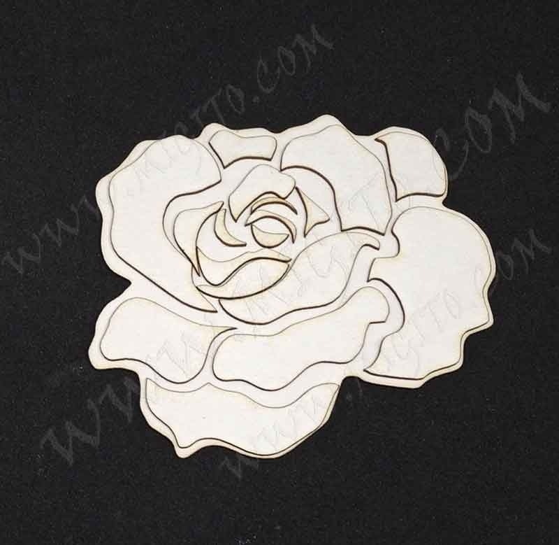 3Д елементи роза 2 бирен картон