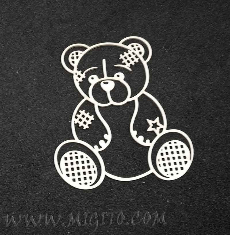 Заготовка от бирен картон мече лазерно изрязано