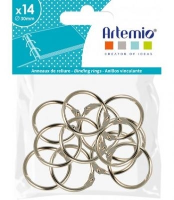 ARTEMIO RINGS CRAFTERS 30mm  Рингове халки за албуми 30mm  14 бр SILVER