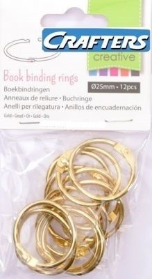 RINGS CRAFTERS 25mm  Рингове халки за албуми 25mm 12 бр GOLD