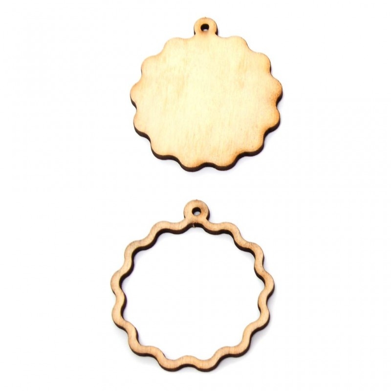 Лазерно изрязана заготовка за медальон кръг с вълнички
