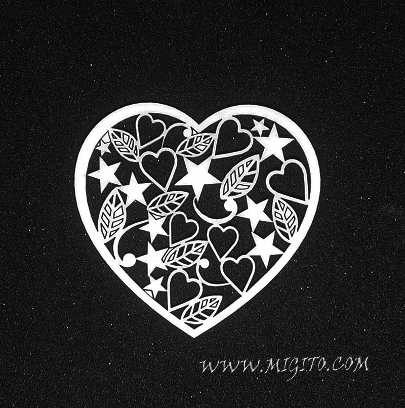 Сърце с орнаменти лазерно изрязано бирен картон