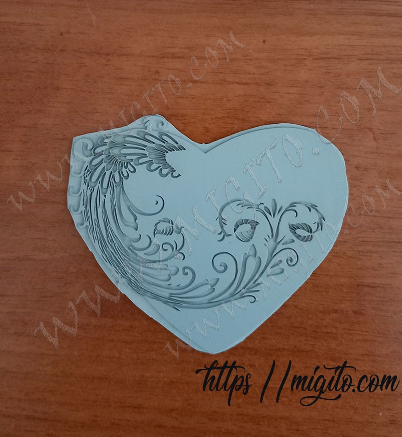 Печат за работа с глина сърце 