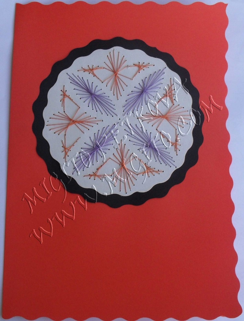 Оранжево небето Ръчно изработена картичка с изонит