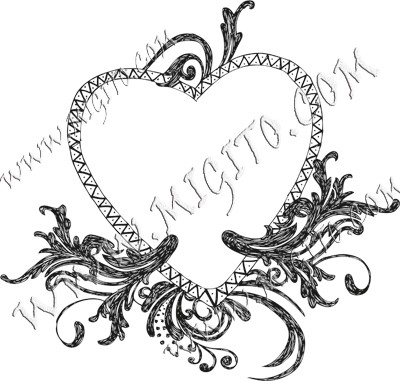 Heart 5 scrapbooking stamp