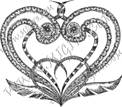 Печат на сърце 6 скрапбукинг и миксмедия