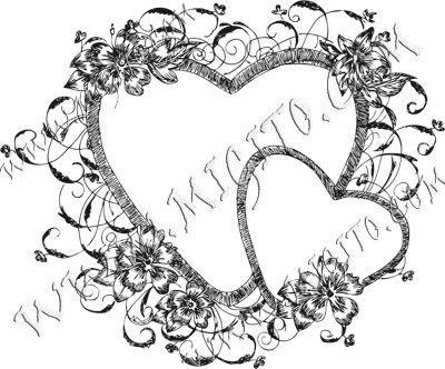 Печат на сърце 3 скрапбукинг и миксмедия